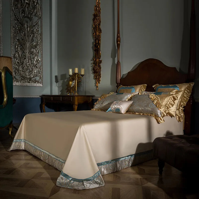 DecorBites™ 200S Egyptian Cotton Embroidery Bedding Set - Queen King Size Linens