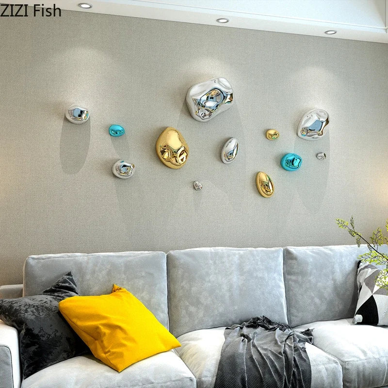 DecorBites™ 3D Stone Wall Ornaments: Room Aesthetics & Decoration - Plating Craft Stone Pendants