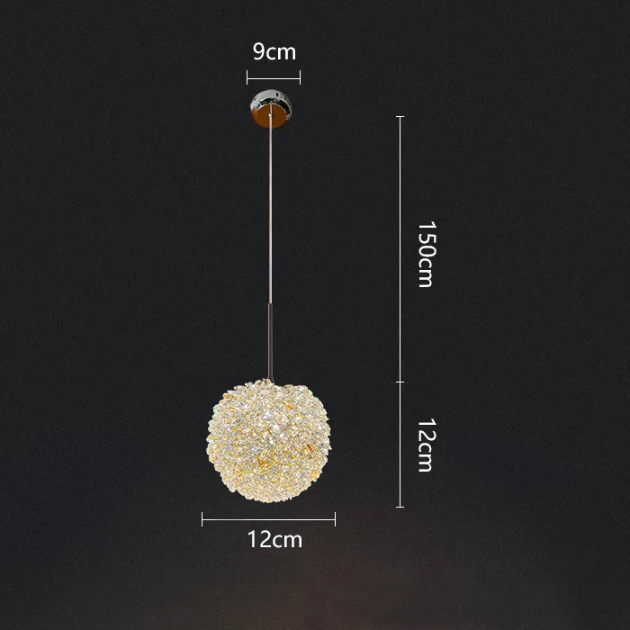 DecorBites™ Crystal Ball Pendant Light: Warm & Romantic Bedhead Luxury Lighting
