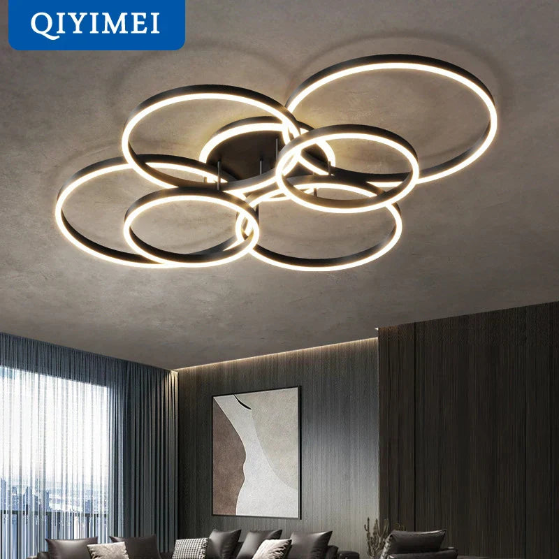ثريا DecorBites™ LED: مصابيح عصرية لغرف المعيشة والدراسة والنوم، ثريات مدخل دائرية الشكل