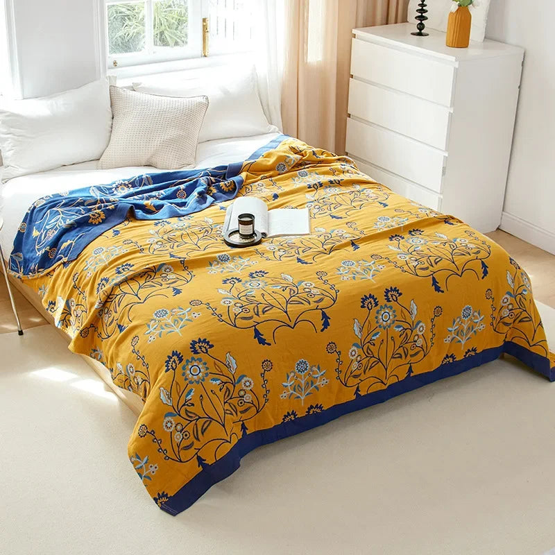 DecorBites™ Cotton Gauze Air-Conditioning Blanket - Luxury European Leisure Blanket