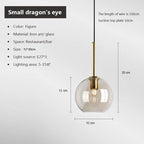 Nordic Glass Loft Pendant Light With Iron Finish