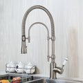 DecorBites™ Golden Kitchen Faucet Vessel Sink Swivel Mixer Tap with Pull Down Spring