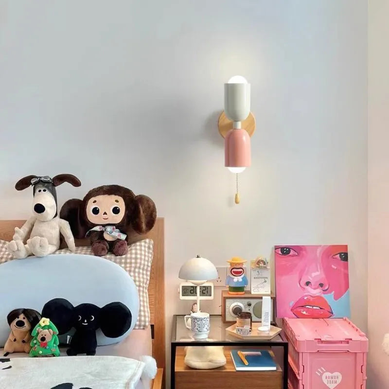 DecorBites™ Cream Zipper Wooden Wall Lamp for Bedroom Living Room Hallway Illumination