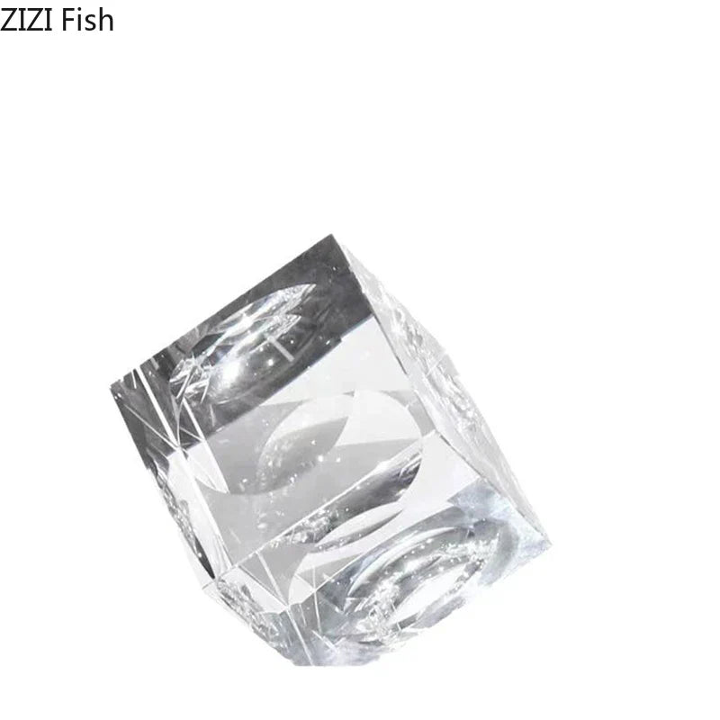 DecorBites™ Crystal Cube Statue Desk Ornament - Creative Room Decor Sculpture