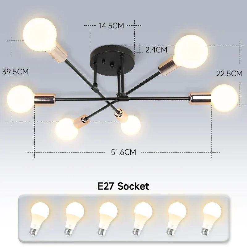 DecorBites™ ثريا سقف LED معلقة لغرفة المعيشة والمطبخ وديكور المنزل