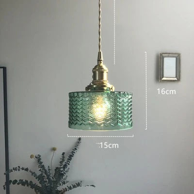 مصباح تعليق مودرن DecorBites™ LED زجاجي أخضر مع حامل نحاسي