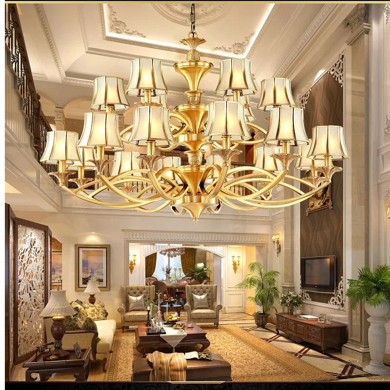 DecorBites™ Copper Villa Chandelier Retro Staircase Lighting Home Decor
