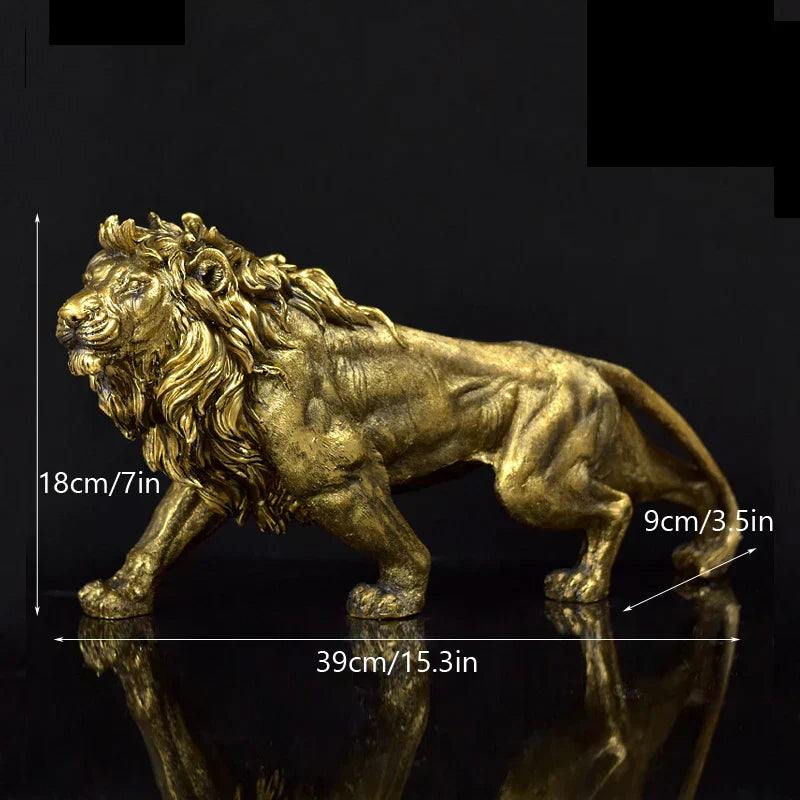 DecorBites™ Golden Lion King Figurine: Modern Office & Home Decor Statue