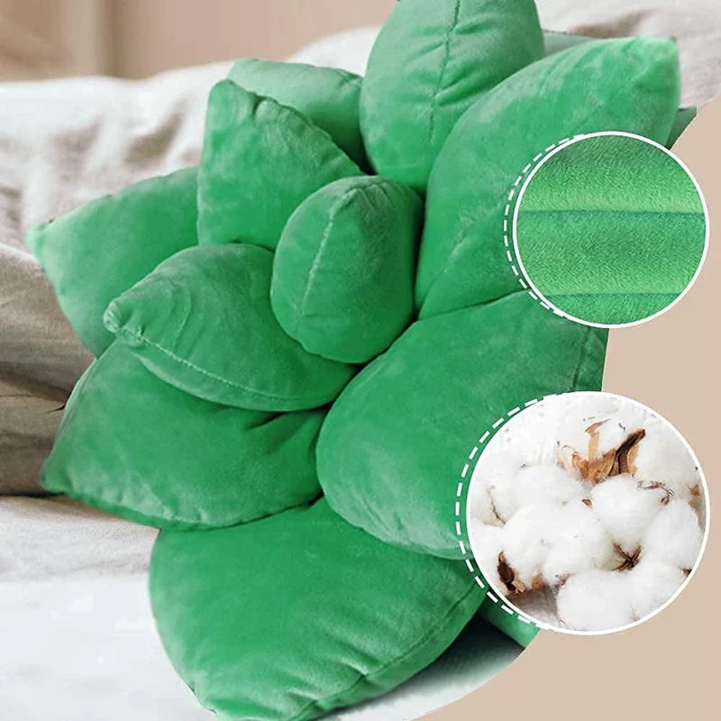 DecorBites™ 3D Succulent Cactus Pillow Plush Cushion for Living Room Decor