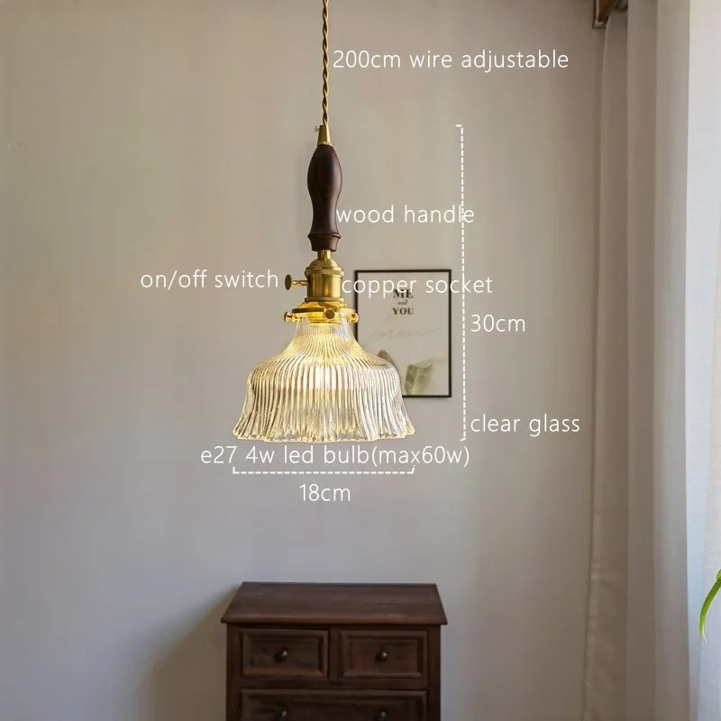 ثريا معلقة ليد زجاجية خضراء على الطراز الياباني من DecorBites™ لديكور المنزل