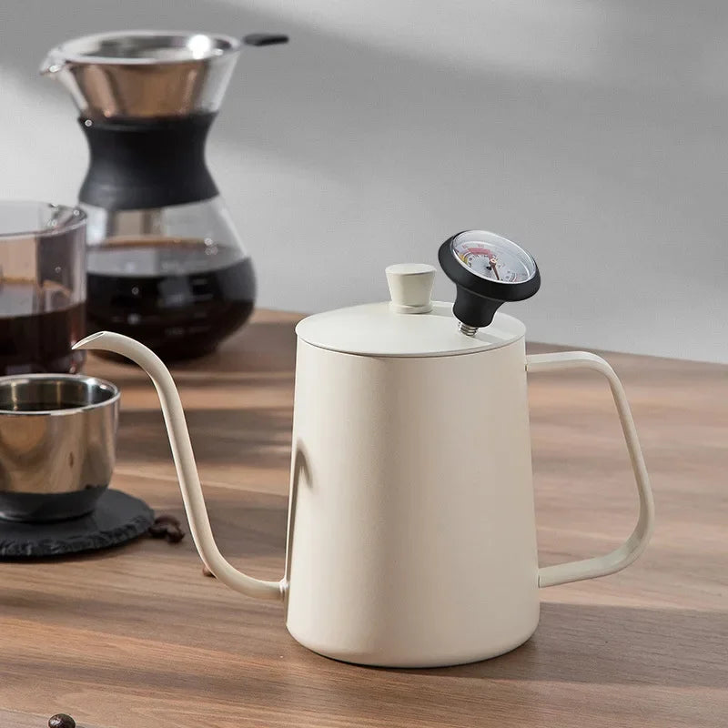 DecorBites™ Glass Coffee Maker Pot Barista Kettle Stainless Steel Strainer Pitcher