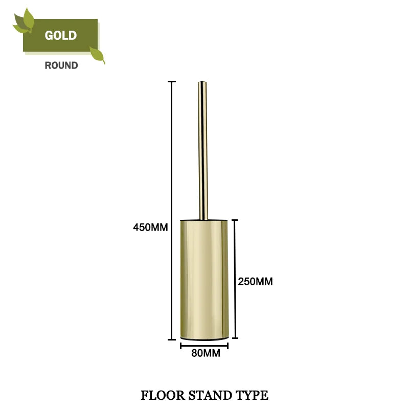 DecorBites™ Gold Toilet Brush Set with Wall Mount Holder