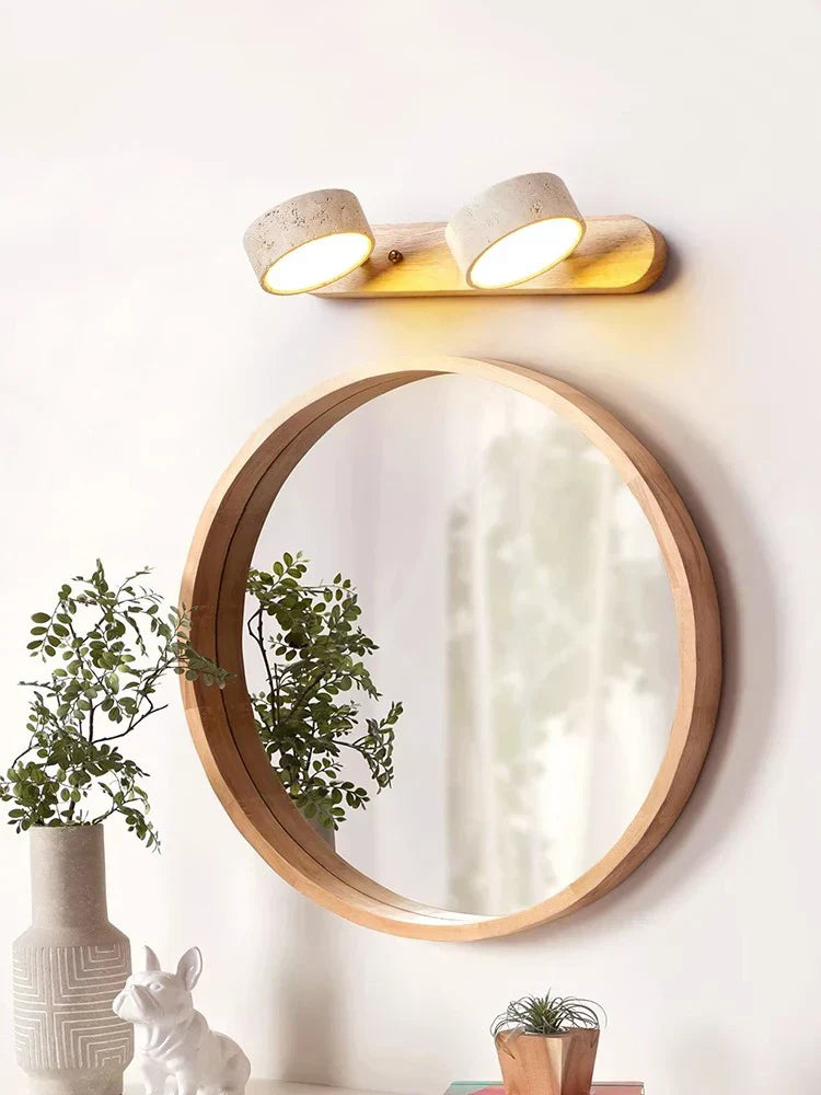 DecorBites™ مرآة إضاءة جدارية ريترو يابانية للحمام وطاولة الزينة