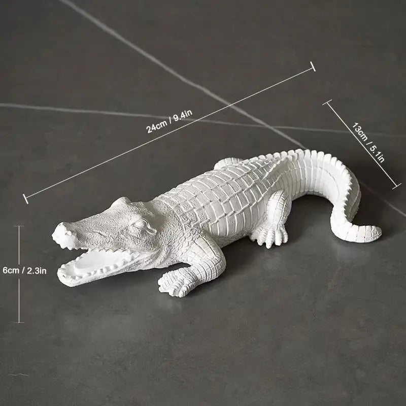 DecorBites™ Crocodile Wildlife Sculpture Statue Decor for Home Interiors & Desk Display