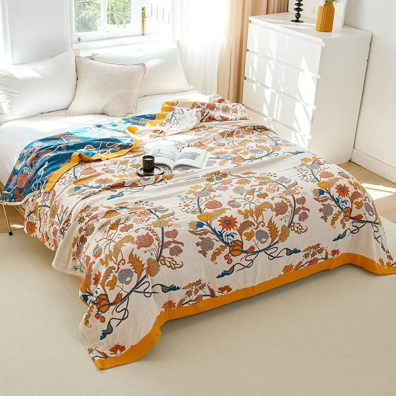 DecorBites™ Cotton Gauze Air-Conditioning Blanket - Luxury European Leisure Blanket