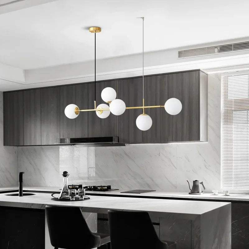 DecorBites™ Golden Glass Ball LED Pendant Light for Home Decor
