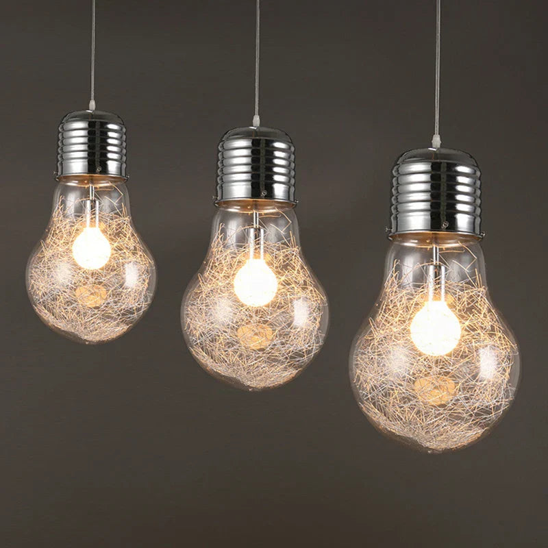 DecorBites™ مصباح LED متدلي بلمبة كبيرة زجاجي معلق لديكور المنزل