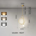 ثريا معلقة LED بكرة زجاجية دائرية ذهبية سوداء من DecorBites™