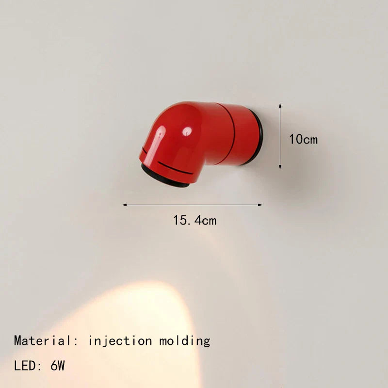 مصباح حائط LED ديكوربايتس™ أبيض أحمر PVC 4000K بتصميم عصري لغرفة النوم وغرفة المعيشة