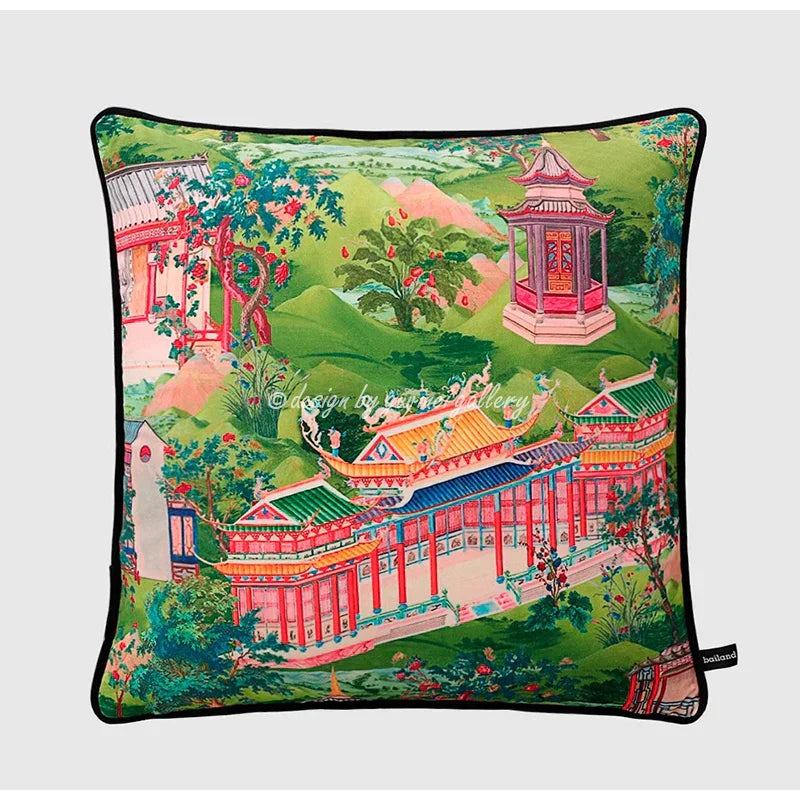 DecorBites™ Crane Art Luxury Throw Pillow Case for Bed & Sofa