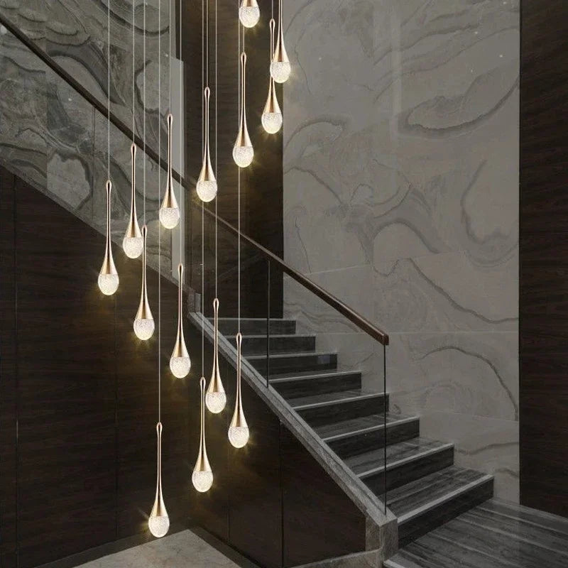 DecorBites™ Crystal Bubble Chandelier: Modern Duplex Living Room Villa Decoration Luminaire