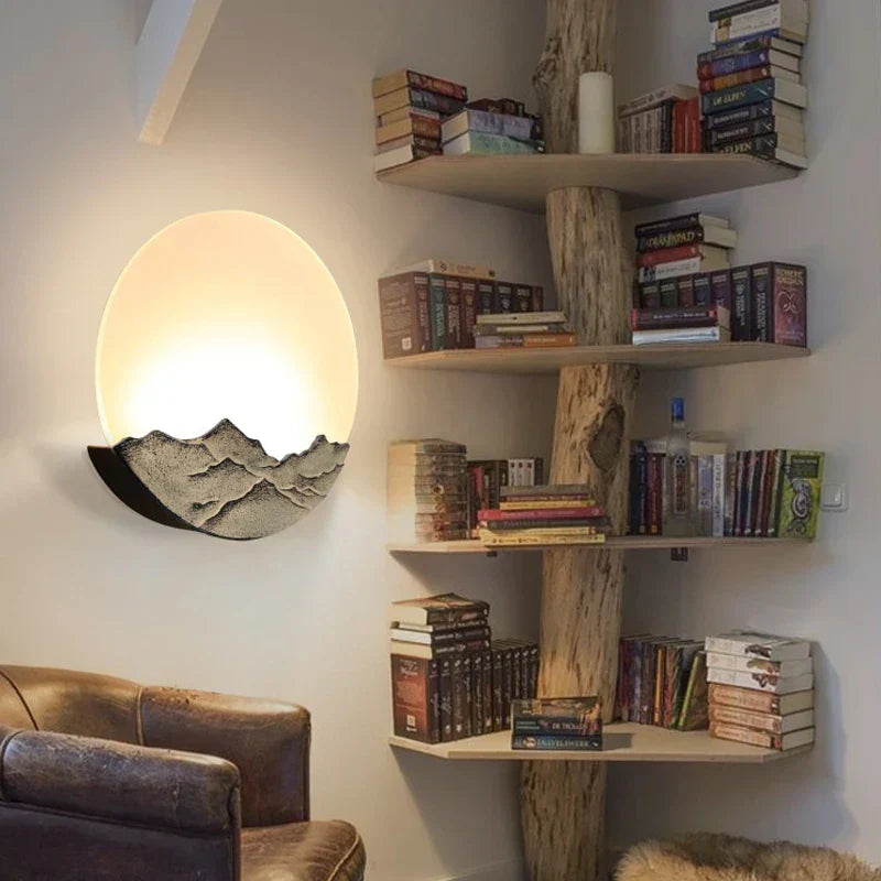 DecorBites™ مصباح LED جداري: غرفة معيشة على الطراز الصيني، ضوء دائري بجانب السرير، للممرات والسلالم والفنادق وغرف الشاي