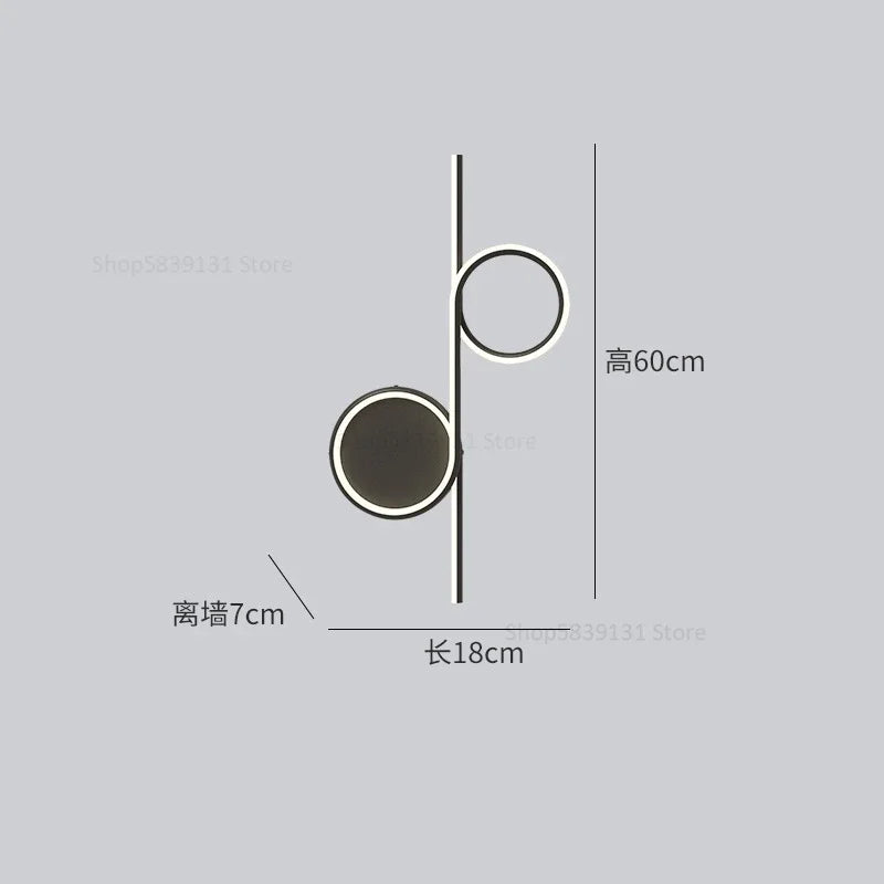 DecorBites™ Circle Straight Bar Wall Lamp | Modern Nordic LED Bedroom Living Room Decor