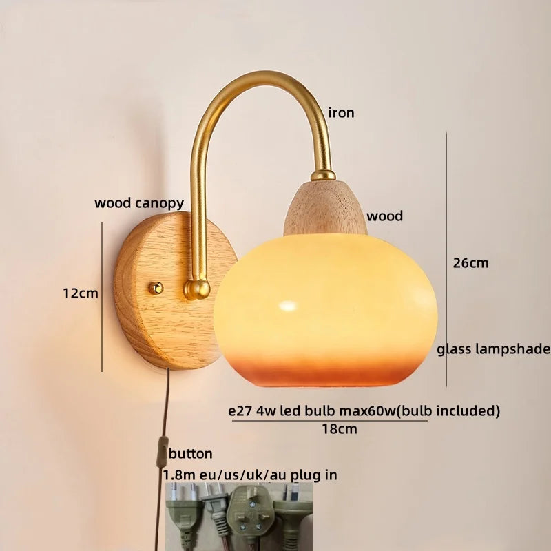 DecorBites™ Cotton LED Wall Lamps with Pull Chain Switch for Restaurant Living Room Bedroom