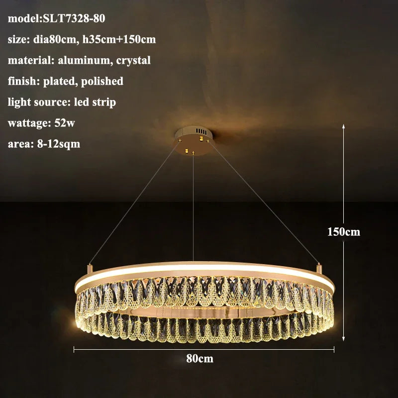 2024 DecorBites™ Modern Crystal LED Chandelier for Living & Dining Room Decor