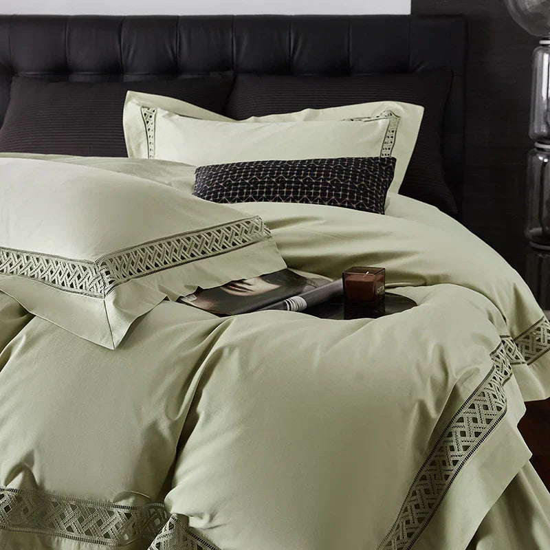 DecorBites™ Egyptian Cotton Luxury Hotel Bedding Set: Duvet, Sheet, Pillowcases