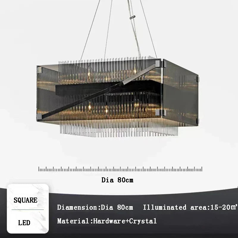 DecorBites™ Crystal Glass Pendant Chandelier for Luxe Dining Room Decor