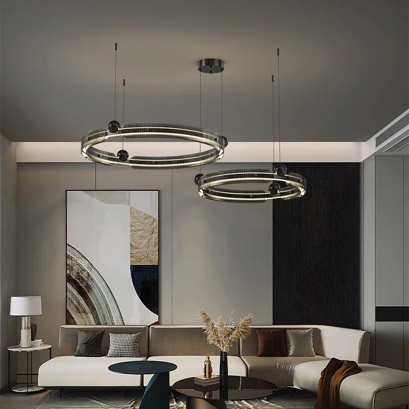 DecorBites™ ثريا غرفة المعيشة الدائرية الفاخرة ذات الإضاءة الخفيفة LED