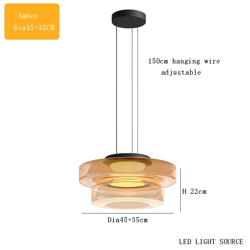 DecorBites™ Glass Chandelier LED Pendant Lights Modern Home Decor