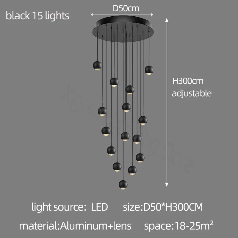 ثريا معدنية من Globe Lens من DecorBites™ لغرفة المعيشة والمطبخ وغرفة النوم والمقهى والسلالم والفيلا