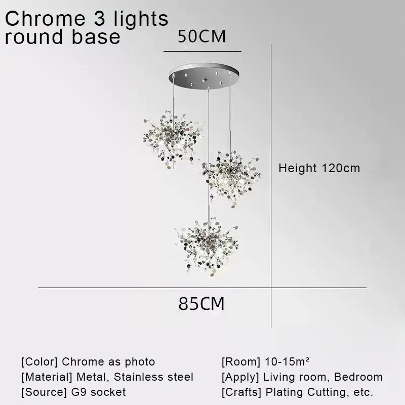 مصباح السقف المعلق الذهبي بتقنية LED من DecorBites™ لديكور المنزل والمعيشة العصرية