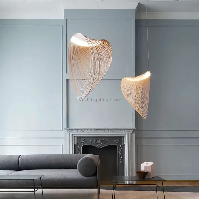DecorBites™ Birch Wood LED Pendant Lamp for Home Decor and Art Lighting