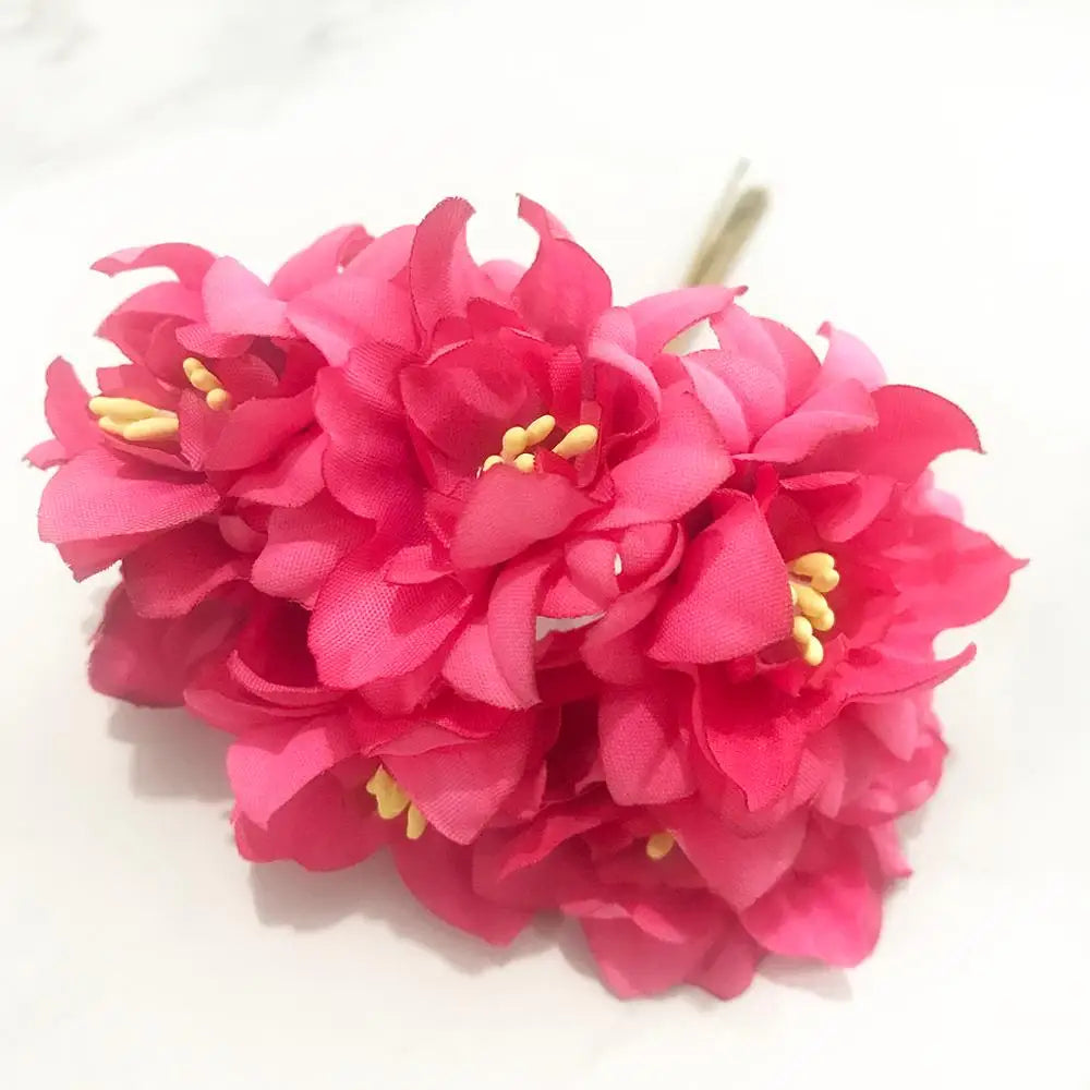 DecorBites™ 200pcs Mixed Rose Red Flower Cherry Stamen Berries Bundle for DIY Decor