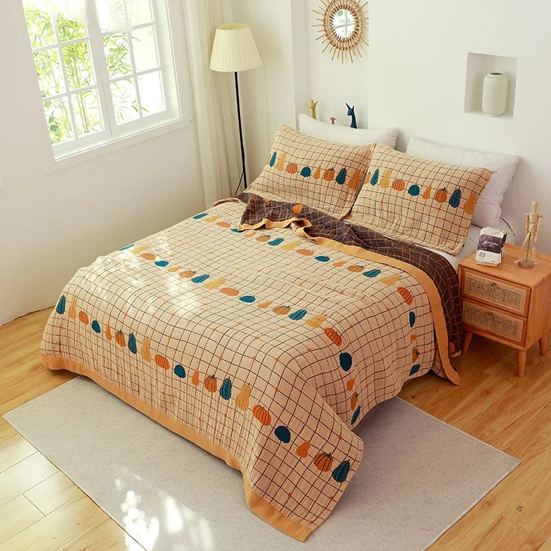 Couverture Serviette en Gaze de Coton DecorBites™ - Jacquard Double Face Teint en Fil pour Adultes et Enfants