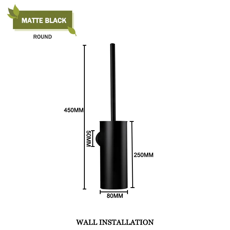 DecorBites™ Gold Toilet Brush Set with Wall Mount Holder