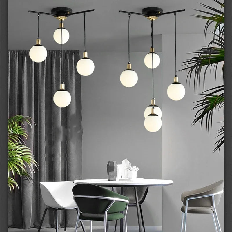 DecorBites™ Art Glass Ball Molecule Chandelier for Living Room, Children's Room, Study & Home Decor