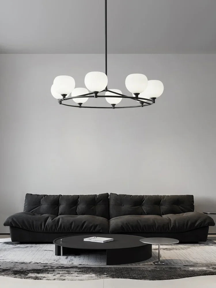 DecorBites™ Glass Lampshade Chandelier Copper Hanging Lights Dining Room Bedroom Decor