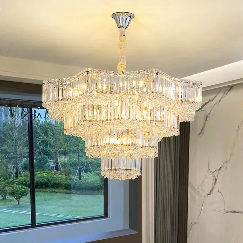 DecorBites™ Light Crystal Chandelier: European Style for Living, Dining & Study Rooms
