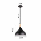 Black Wood Industrial Pendant Light