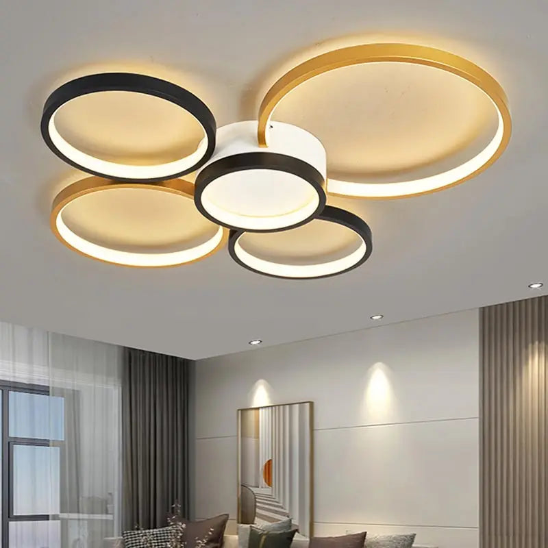 ثريا سقف LED DecorBites™ بجهاز تحكم عن بعد لغرفة المعيشة وغرفة النوم والمطبخ، لون أبيض