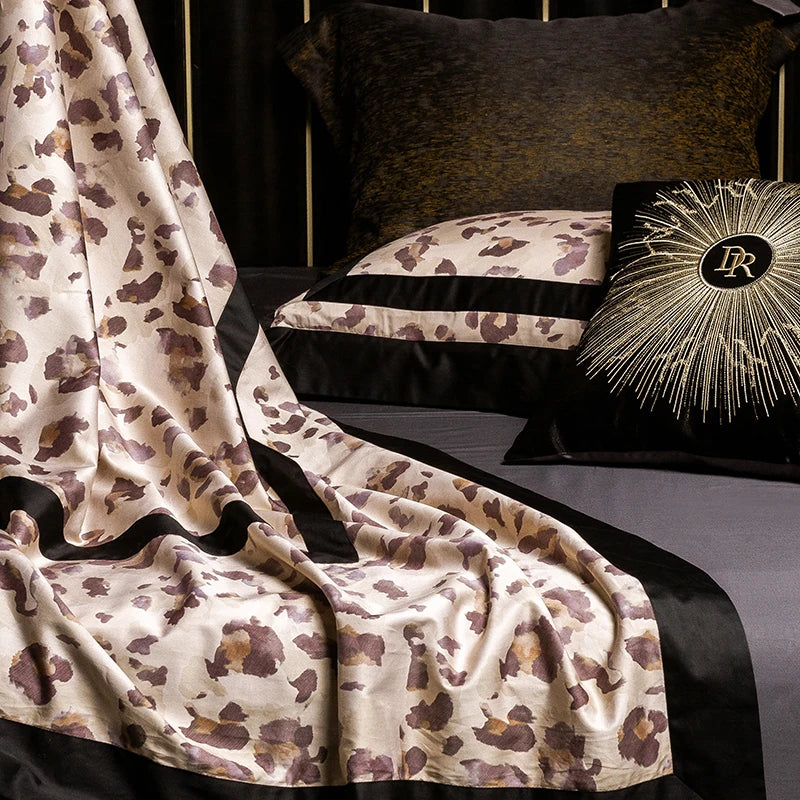 DecorBites™ Leopard Print Luxury Bedding Set Queen King Size Duvet Cover Sheet Pillowcases