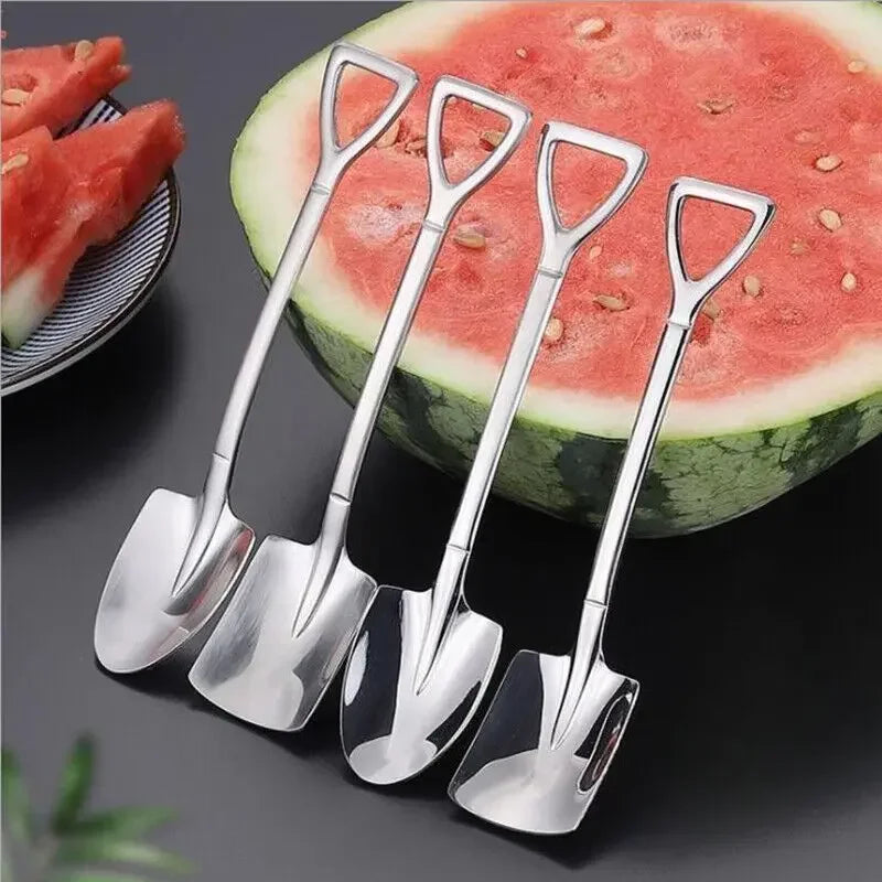 DecorBites™ 4-Piece Stainless Steel Teaspoons Set for Coffee, Tea, Desserts & Ice Cream