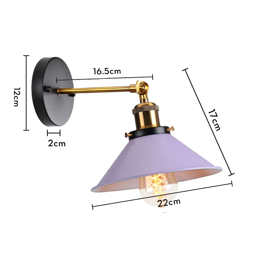 DecorBites™ Industrial Retro Loft Wall Sconce E27 Bedside Lights Fixtures for Living Room