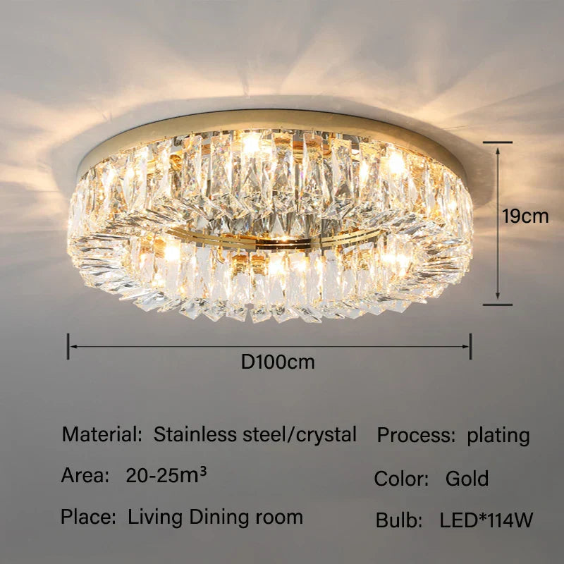 DecorBites™ Crystal LED Ceiling Lights: Luxury Lighting Fixture for Living, Dining, Kitchen, and Bedroom