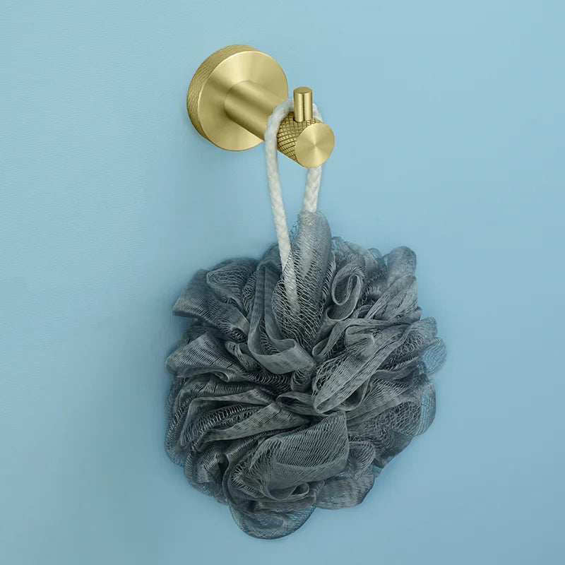 DecorBites™ طقم أدوات ذهبية: حامل منشفة، حامل ورق حمام، علاقة أرواب، علاقة أكواب